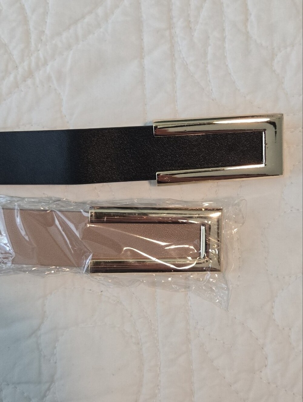 Belt Set - Black And Camel Vegan Leather Belts
